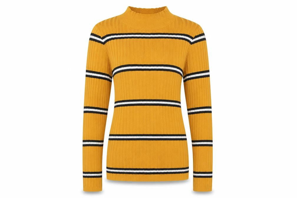Primark Womens Yellow Striped  Pullover Sweatshirt Size S