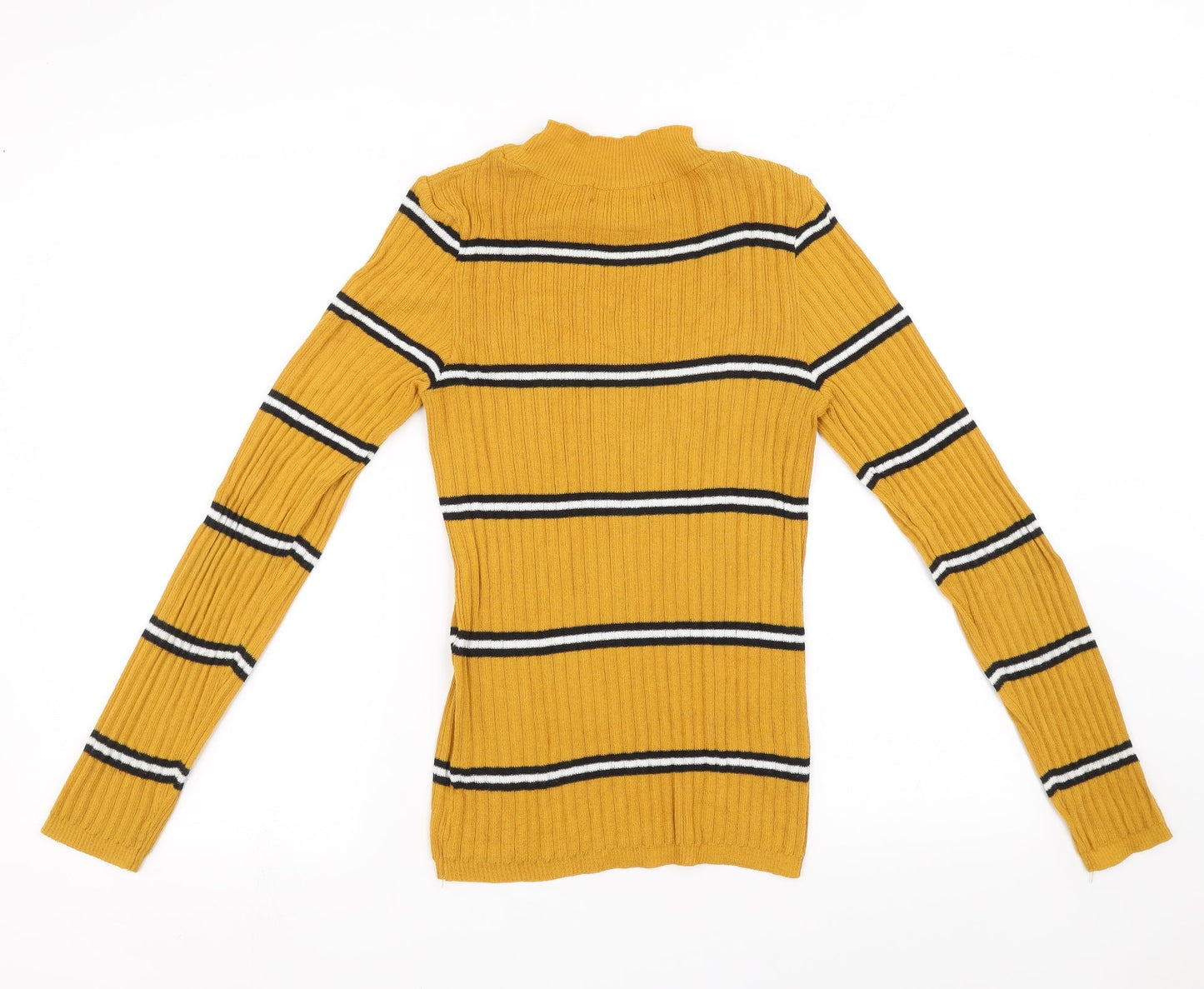 Primark Womens Yellow Striped  Pullover Sweatshirt Size S