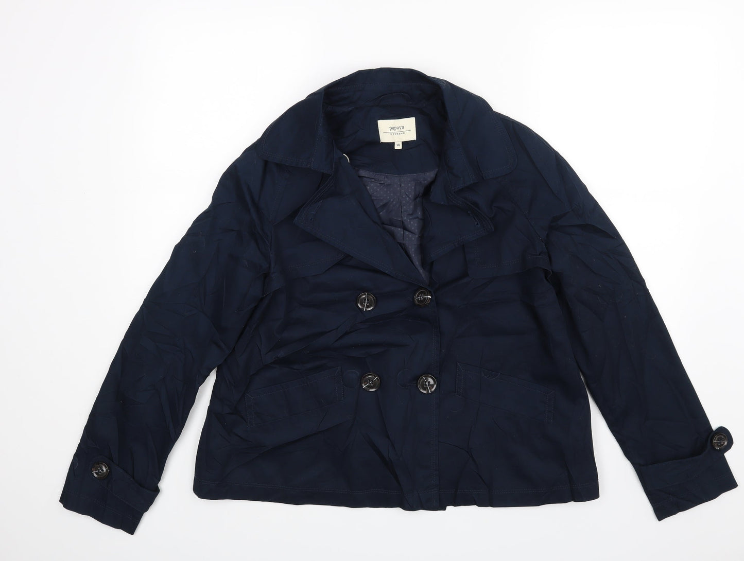 Papaya Womens Blue   Jacket Coat Size 14