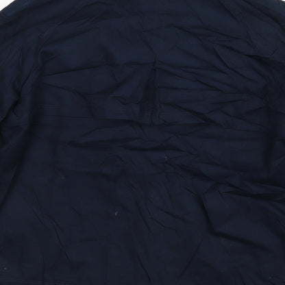 Brand and care label for Papaya women’s blue jacket coat, size UK 14