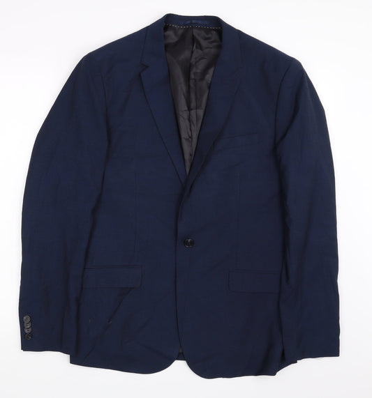 H&M Mens Blue   Jacket Suit Jacket Size 42