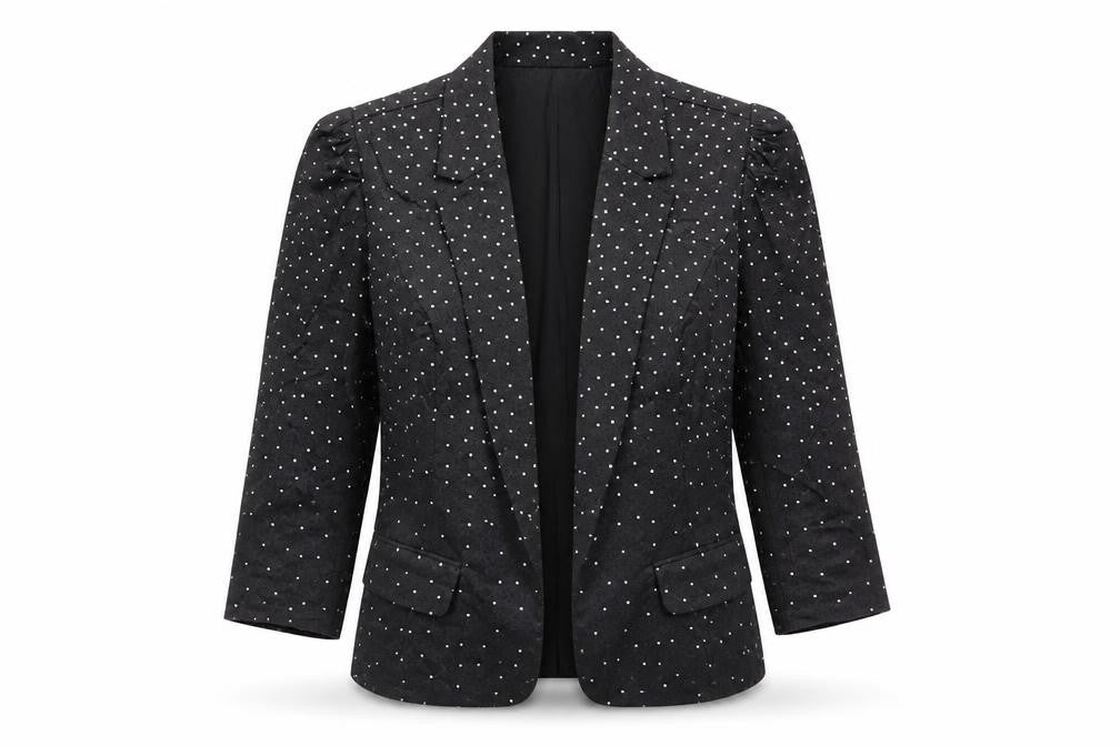 A wear Womens Black Polka Dot  Jacket Blazer Size 12