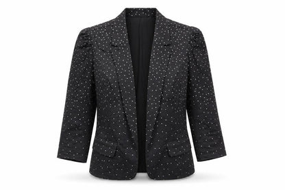 A wear Womens Black Polka Dot  Jacket Blazer Size 12