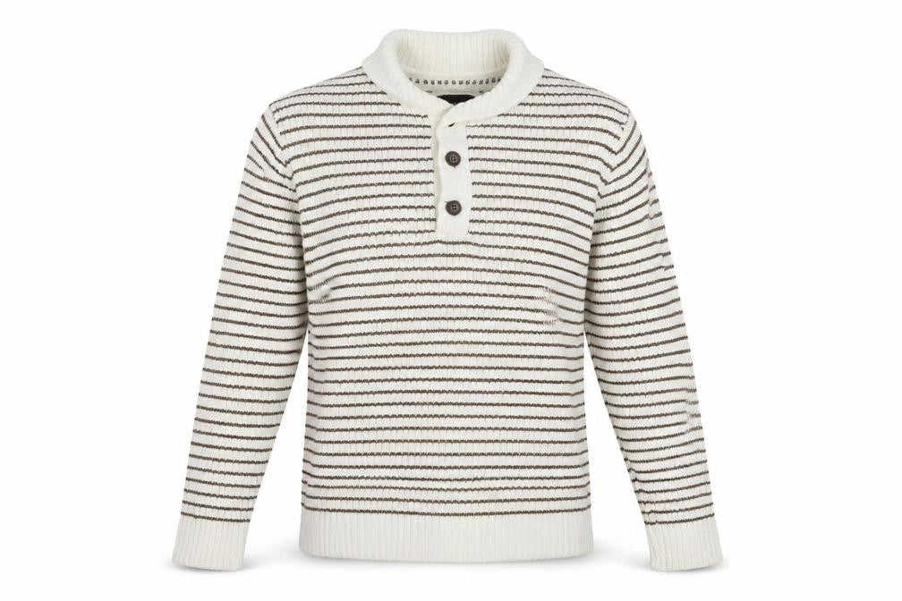 H&M Mens White Striped Knit Pullover Jumper Size L