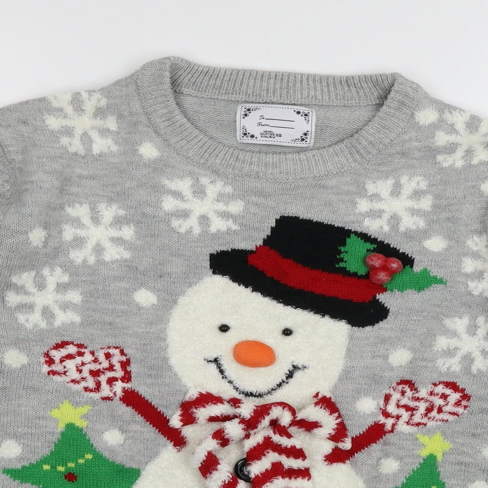 Atmosphere Mens Grey  Knit Pullover Jumper Size XS  - Snowman