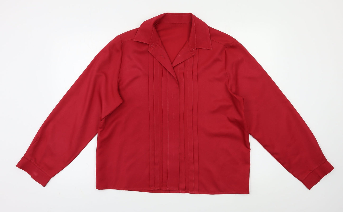 M&S Womens Red   Basic Button-Up Size 14