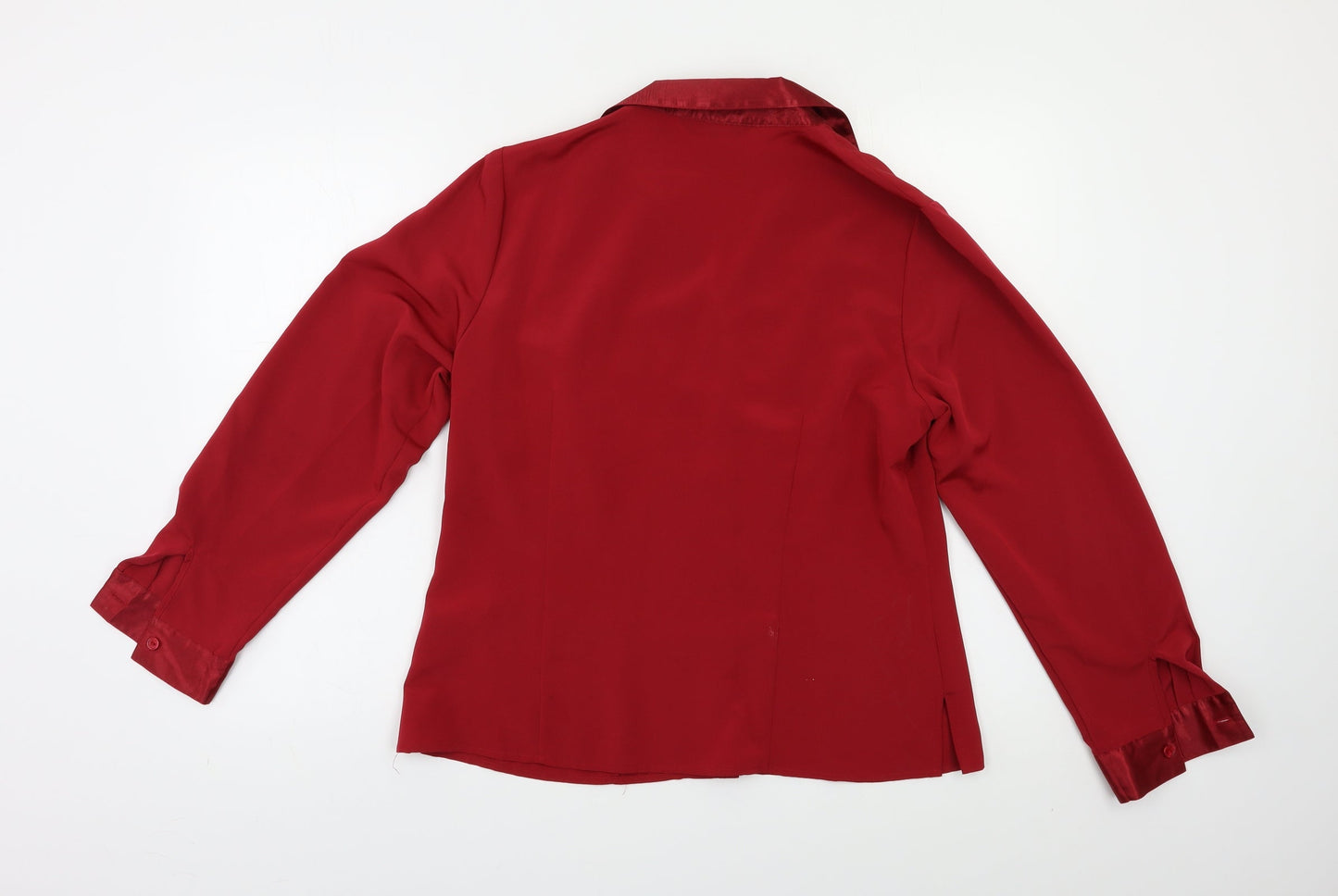 BM Womens Red Floral  Basic Button-Up Size 14