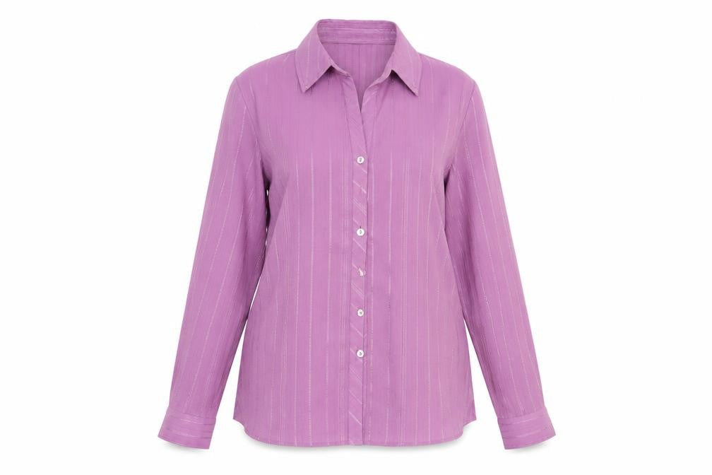 BM Womens Purple Striped  Basic Button-Up Size 14