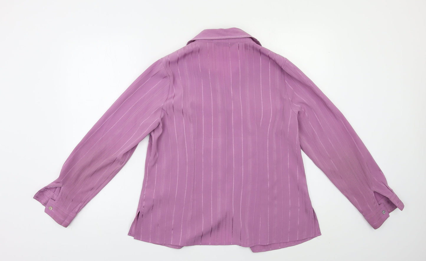 BM Womens Purple Striped  Basic Button-Up Size 14