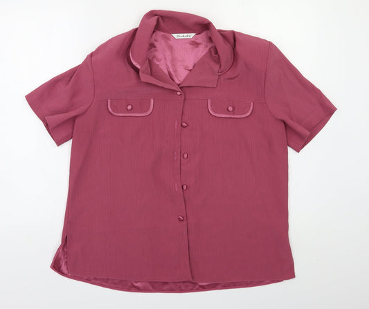 Berketex Womens Purple   Basic Button-Up Size 14