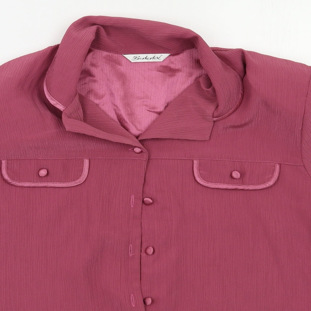 Berketex Womens Purple   Basic Button-Up Size 14