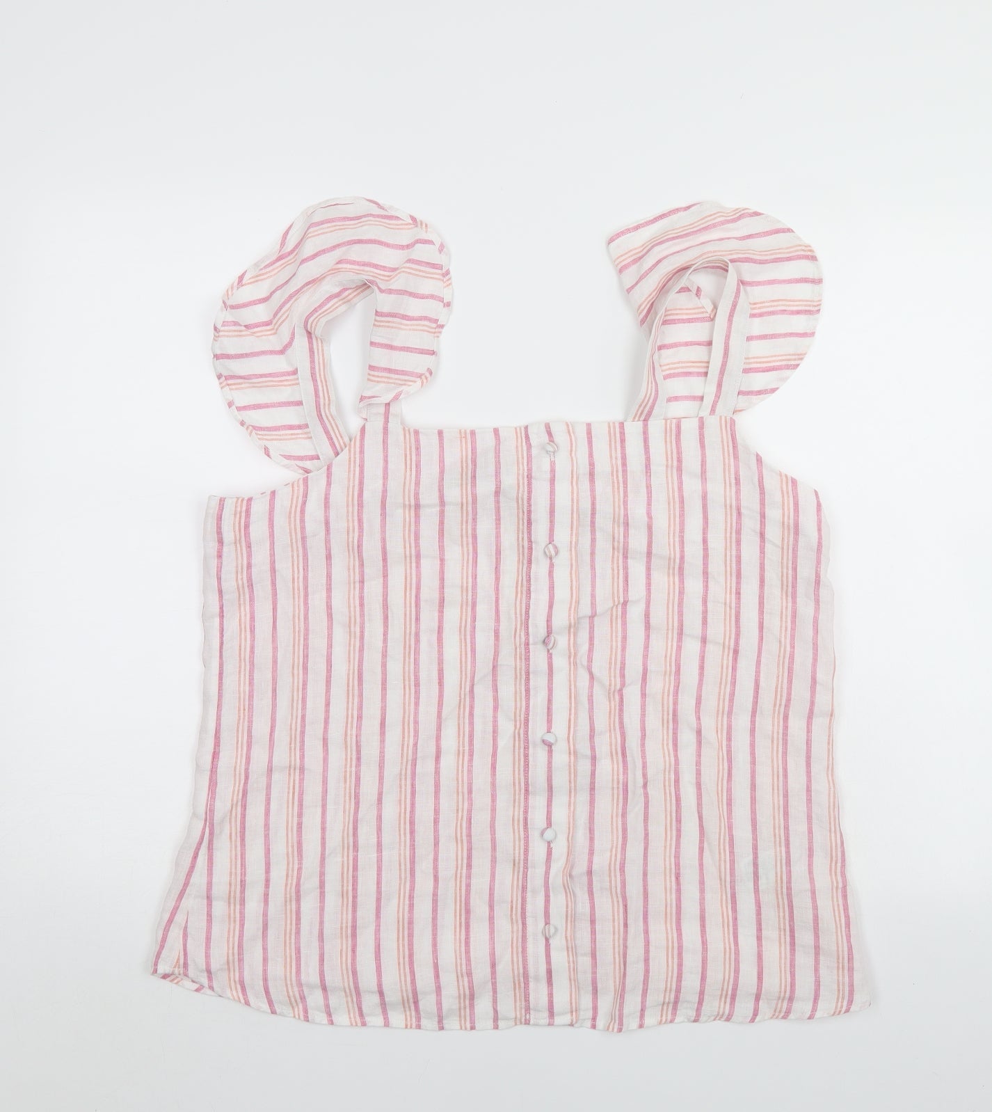M&S Womens Multicoloured Striped  Basic Button-Up Size 16