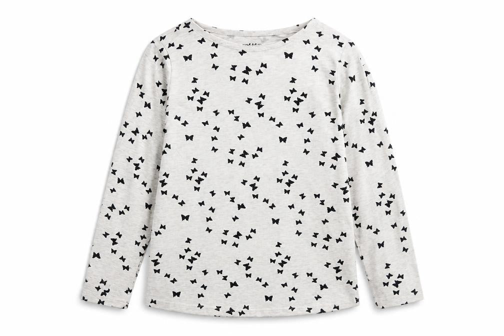 H&M Girls Grey Polka Dot  Henley Jumper Size 9-10 Years