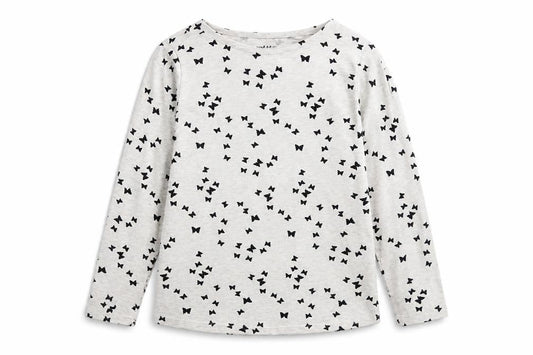 H&M Girls Grey Polka Dot  Henley Jumper Size 9-10 Years
