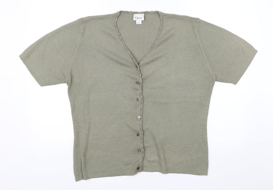 OPUS Womens Green   Basic Button-Up Size 2XL