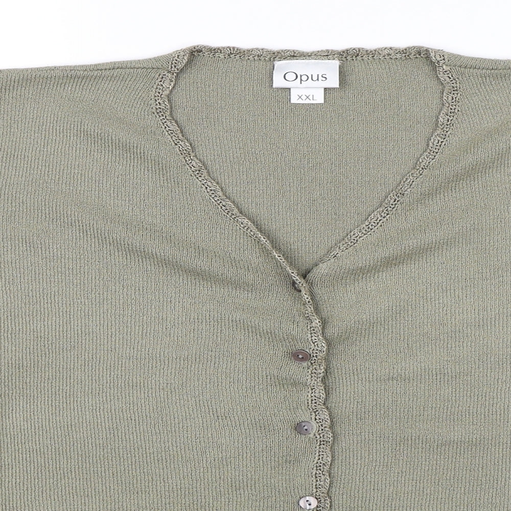 OPUS Womens Green   Basic Button-Up Size 2XL