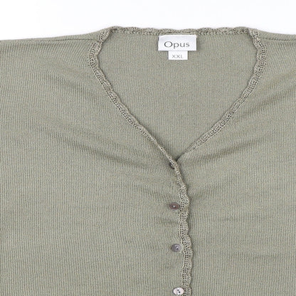 OPUS Womens Green   Basic Button-Up Size 2XL