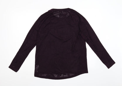 Next Womens Purple Floral  Pullover Jumper Size 12