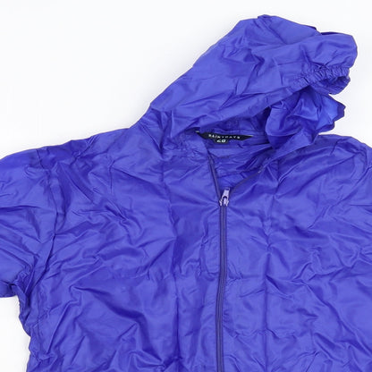 Close-up detail of Rainy Days boys’ blue anorak jacket, size M