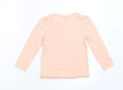 Back view of George girls’ orange basic t-shirt, size 5-6, years