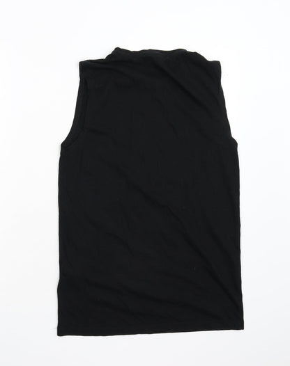 Back view of ASOS women’s black basic tank, size S