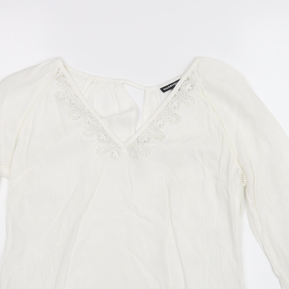 Warehouse Womens White   Basic Blouse Size 6