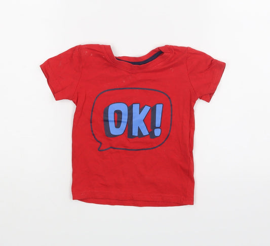 Primark Baby Red Batik  Basic T-Shirt Size 12-18 Months