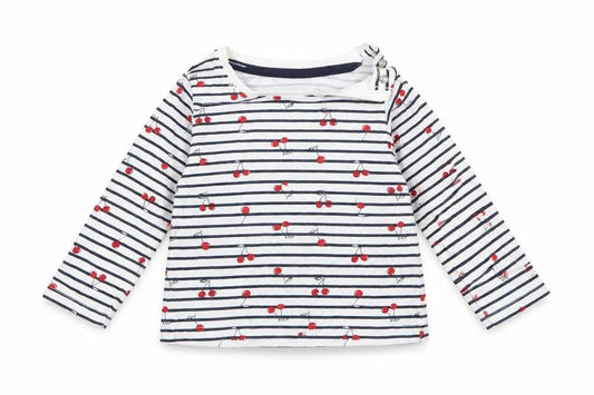 Front view of Primark Baby White Striped Basic Blouse, size 6-9, Months