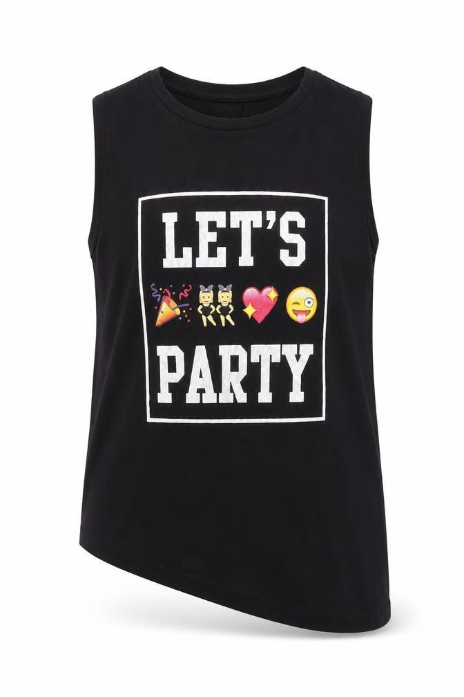 YD Girls Black   Basic T-Shirt Size 11-12 Years  - Let's Party