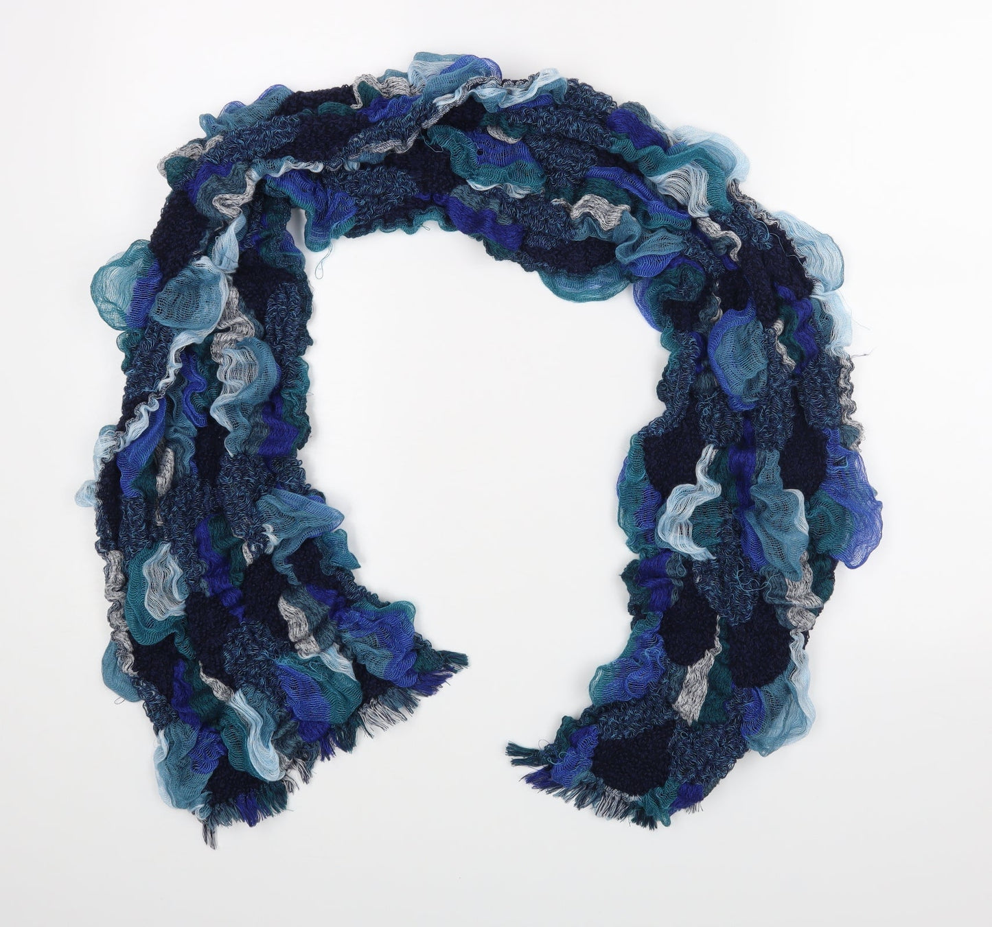 Preworn Womens Blue Striped   Scarf