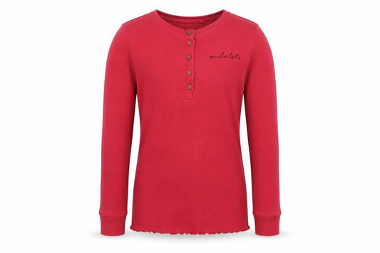 Front view of Next girls’ red rayon basic blouse, size 9, years - smile lots