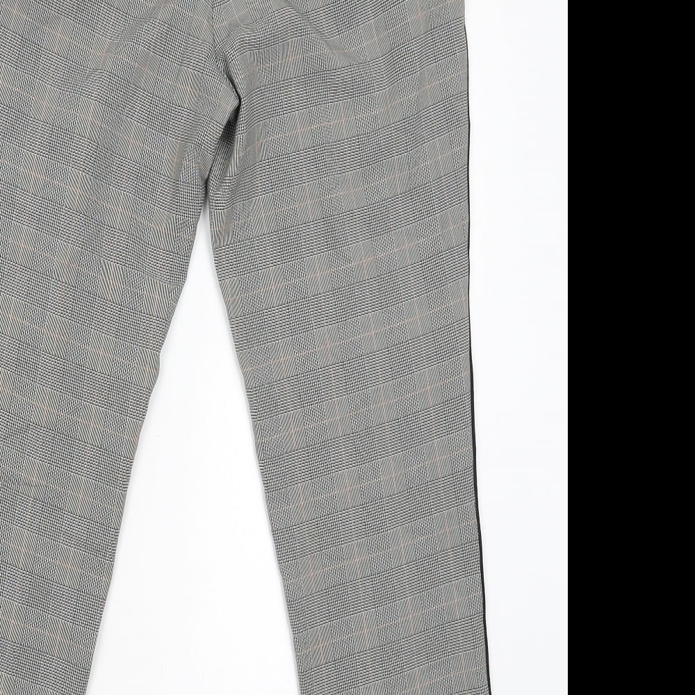Nutmeg Womens Black Check  Jegging Trousers Size 10 L26 in