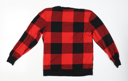 Next Womens Red Check  Pullover Jumper Size M  - The final sleigh