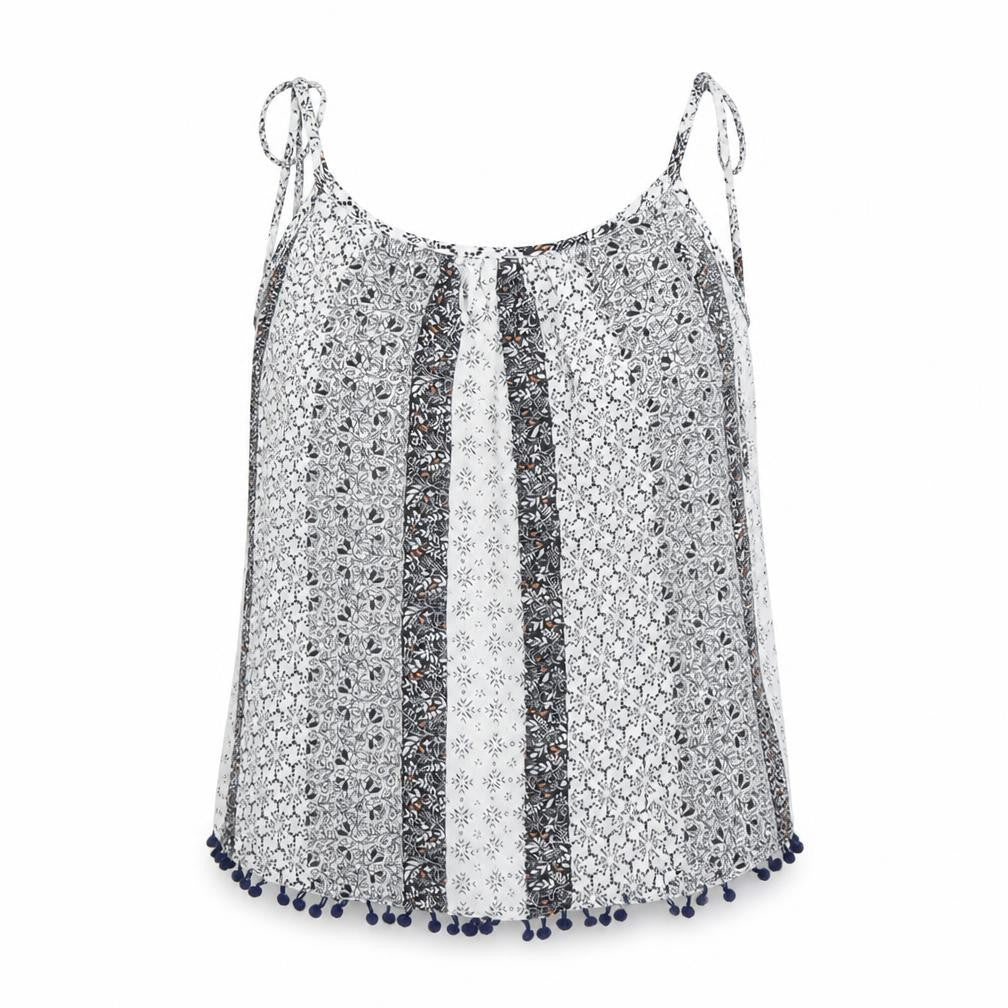 Primark Womens White Floral  Camisole Blouse Size 8
