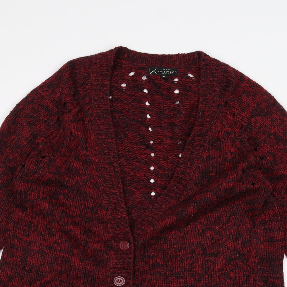New Look Womens Red   Jacket Coatigan Size 10