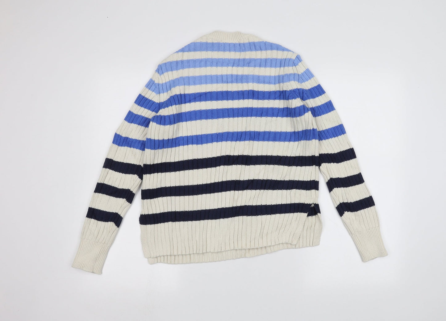 Marks and Spencer Womens White Striped  Pullover Jumper Size 12