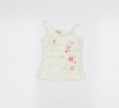 Additional front view of Cherokee Baby White Basic Tank, size 12-18, Months
