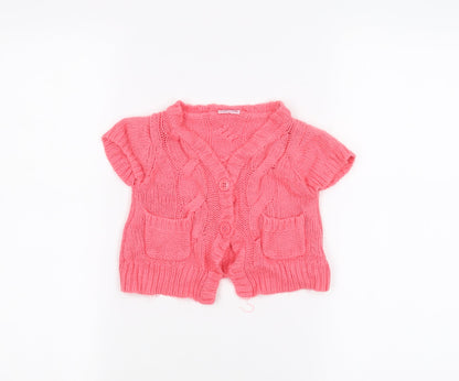 Additional front view of Cherokee Baby Pink Jacket Coatigan, size 12-18, Months
