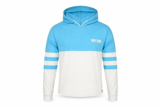 Popular Mens Blue Striped  Pullover Hoodie Size S