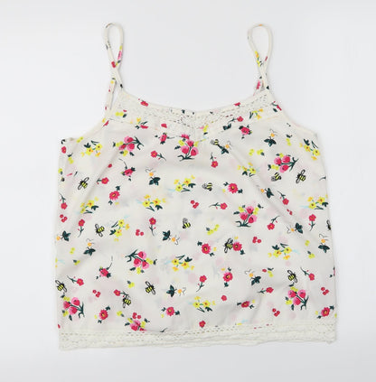 Additional front view of Henry Holland women’s white floral basic blouse, size UK 12