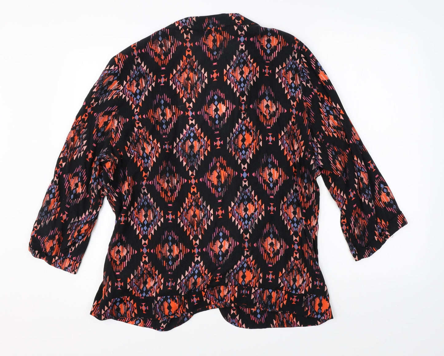 New Look Womens Black Geometric  Cardigan Jumper Size 16