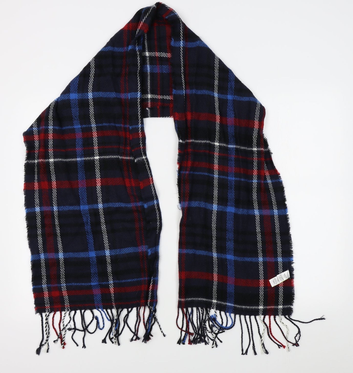 M&S Womens Blue Plaid   Scarf