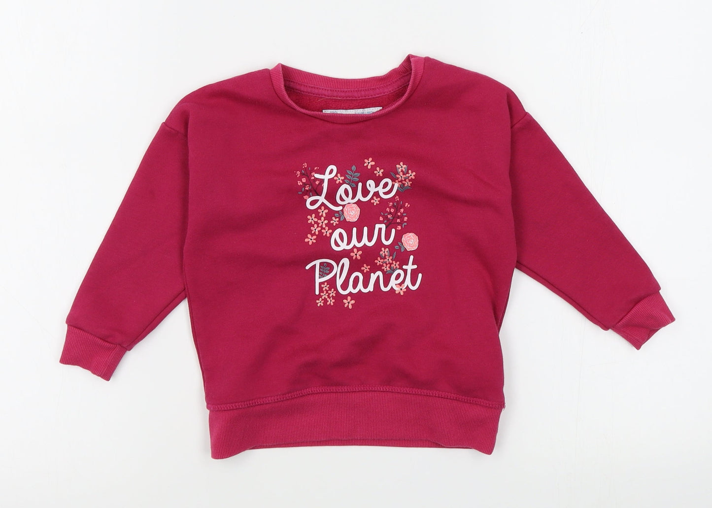 Primark Girls Pink   Pullover Jumper Size 2-3 Years