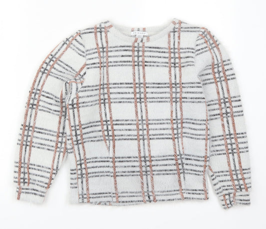 Primark Girls Grey Check  Pullover Jumper Size 9-10 Years