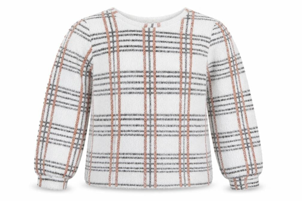 Primark Girls Grey Check  Pullover Jumper Size 9-10 Years