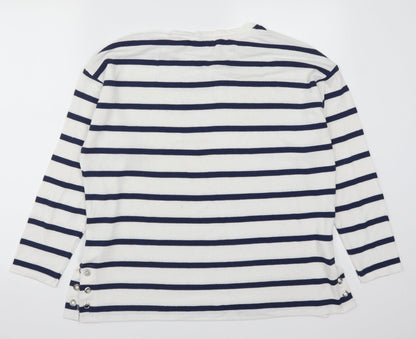 Tu Womens Blue Striped  Pullover Jumper Size 14