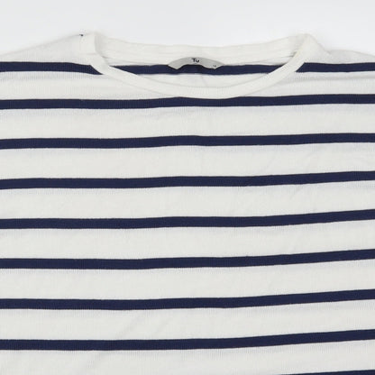 Tu Womens Blue Striped  Pullover Jumper Size 14