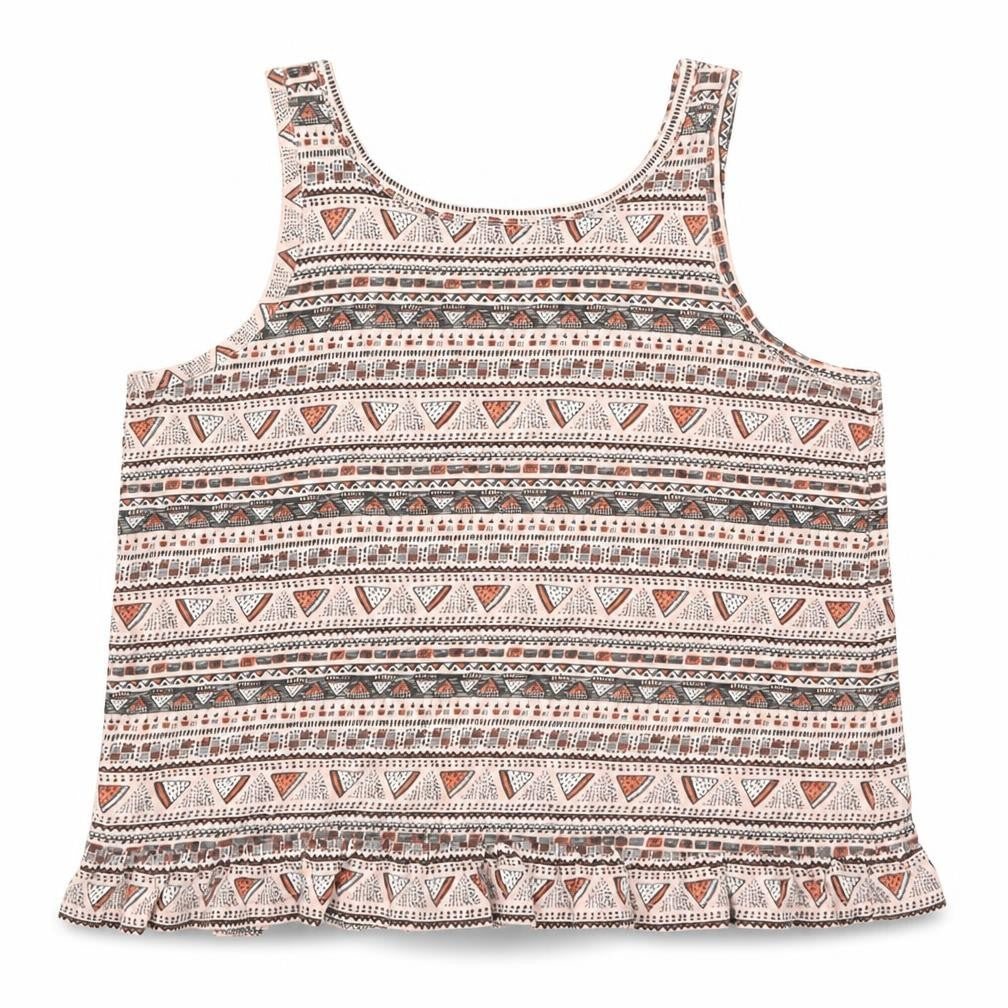 Pep & Co Girls Pink Geometric  Basic Tank Size 9 Years