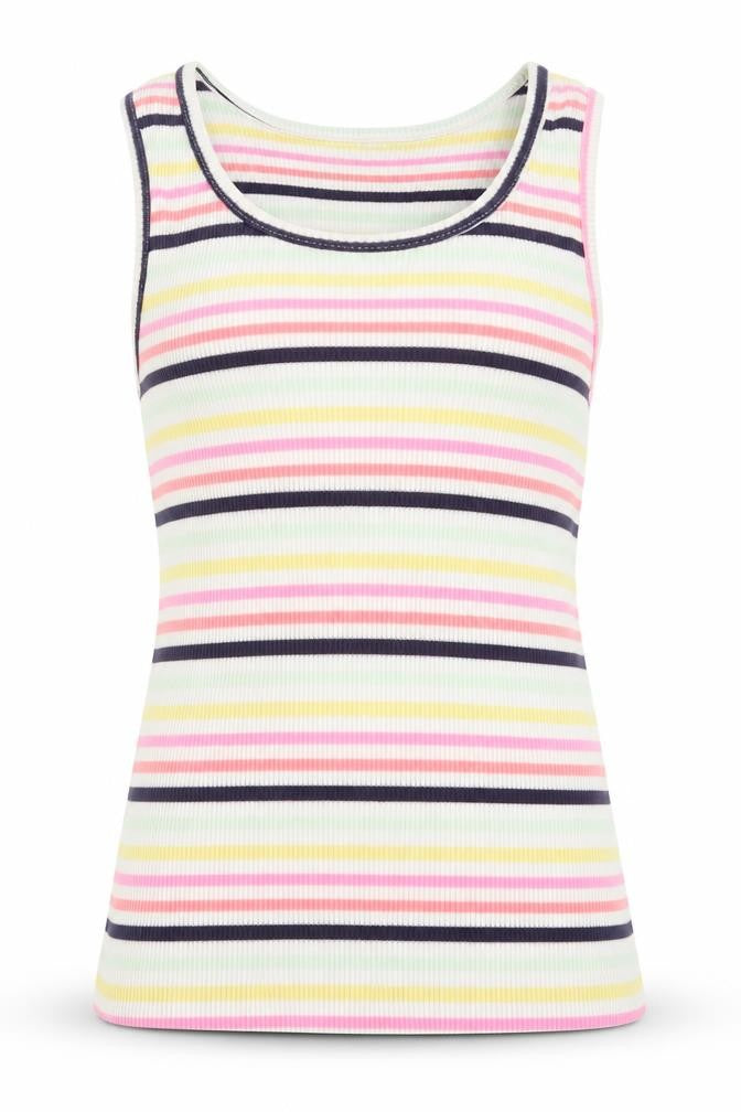 F&F Girls Multicoloured Striped  Basic Tank Size 6-7 Years