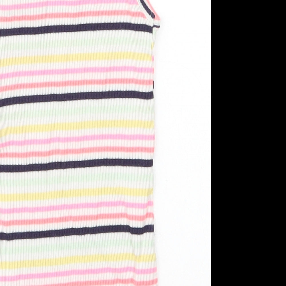 F&F Girls Multicoloured Striped  Basic Tank Size 6-7 Years